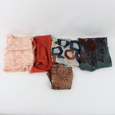 Lot of 5 Women's Boho Scarves Varied Colors Costume Outfit Accessories FLAWED