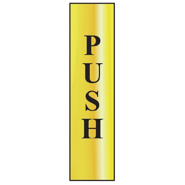 Scan Push Vertical - Polished Brass Effect 50 x 200mm
