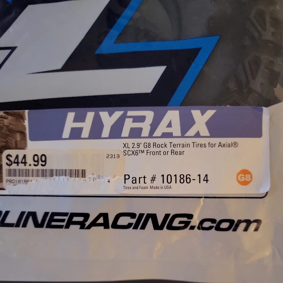 XL 2.9" G8rock Terrain Tires Axiel SCX6 front Or Back Part# 10186-14 - Image 2 of 2