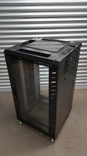 20U Black Metal Lockable Server Comms Data Cabinet On Wheels