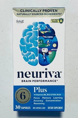 NEURIVA PLUS Brain Performance Health 30 Capsules Exp 08/2027