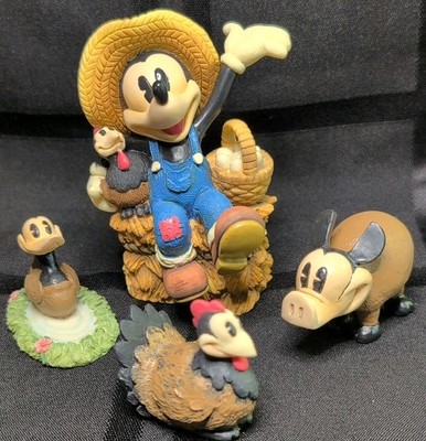 Vintage 1998 Disney Mickey Mouse Homegrown Harvest Series 4 Pc Set Enesco 3.5 