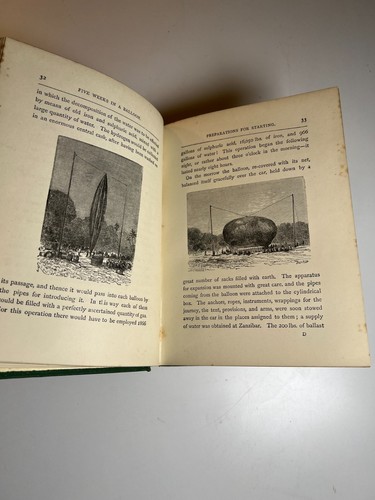 Antikes viktorianisches Buch verziert ausgefallen vergoldet 1887 Jules Verne fünf Wochen Ballon - Bild 18 von 24