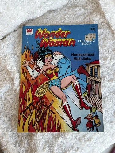 Vintage DC Comics Wonder Woman Homecoming High Jinks Coloring Book Unused