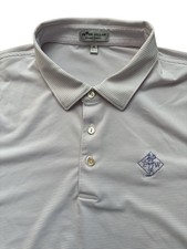 Peter Millar Summer Comfort Men  s Polo Shirt Size XL Purple Stripe  White Golf