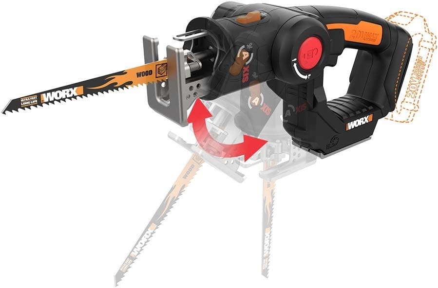 Worx WX550L 20V Cordless Reciprocating Jig Saw Tool Only Power Share Compatible