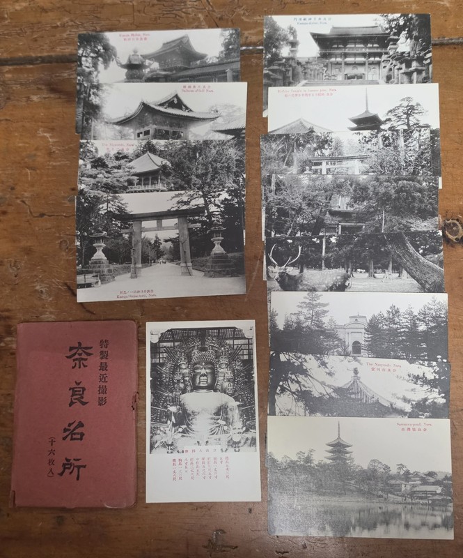 13 Views of Nara Japan Postcards in the Original Paper Wrapper Unused