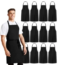Aprons for Men - 100% Polyester Chef Apron Women with Extra Long Ties - Cooki...