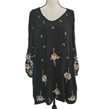 Free People Medium Oxford Floral Embroidered Mini Dress
