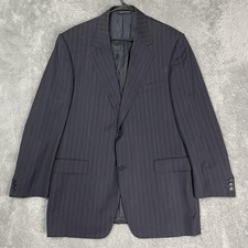 Canali Suit Jacket Mens EU 58R Gray Pinstripe 100 Wool Italy 2 Button Classic