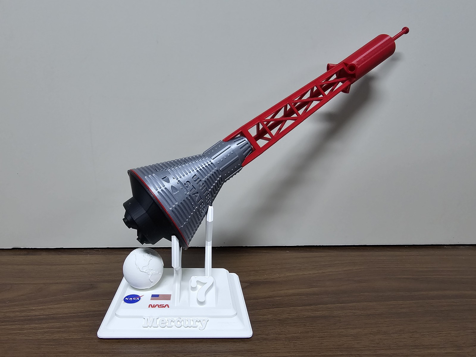 1:24 NASA Mercury-Redstone Launch Vehicle Rocket 3D Model Finished Painted