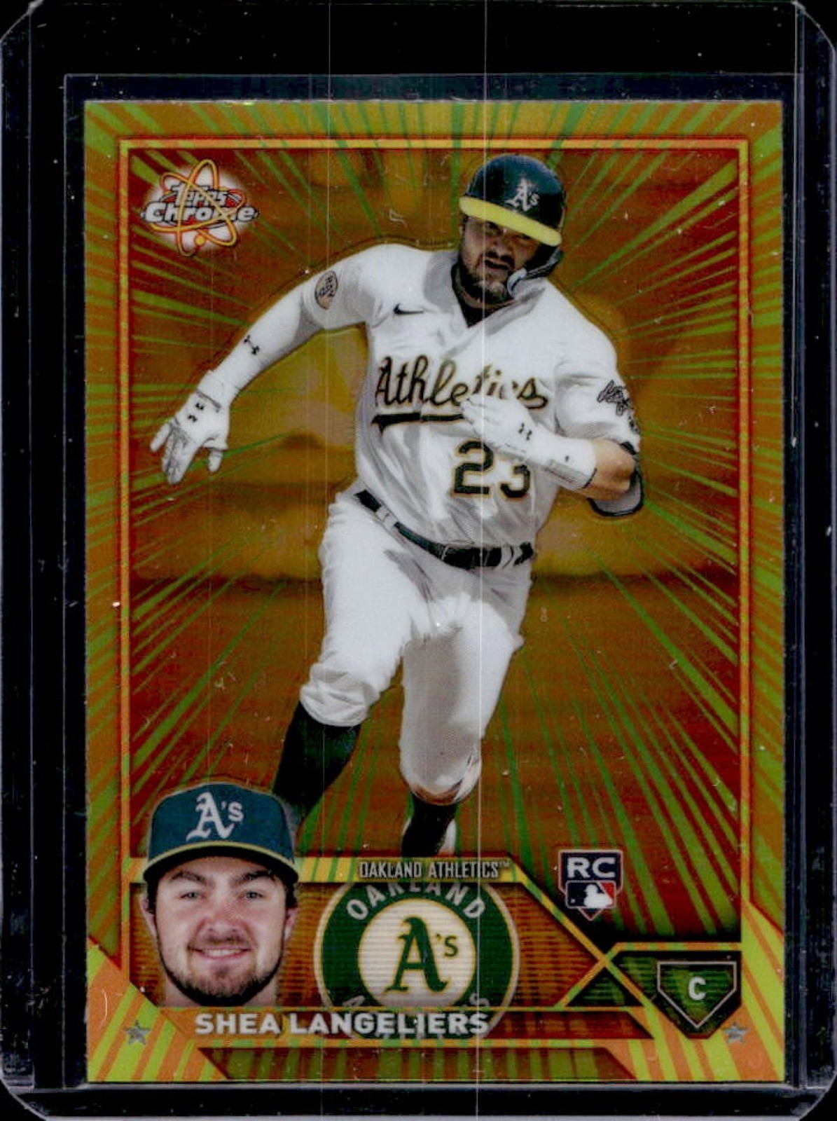 2023 Topps Chrome Shea Langeliers Radiating Rookies RC Rookie #RR-8 Athletics