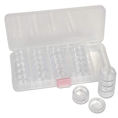 The Beadsmith Personality Case, Clear Plastic Bead Storage Case with 25 clear 