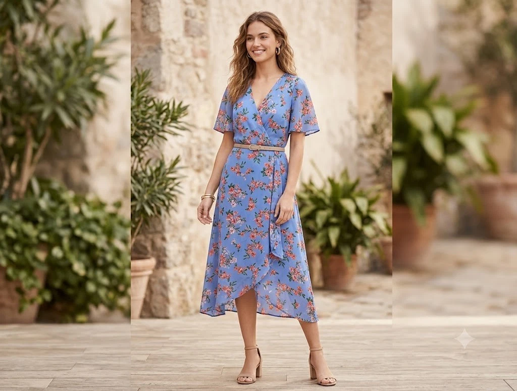 asymmetrical faux wrap midi dress vince camuto Vince Camuto Wrap Dresses for sale