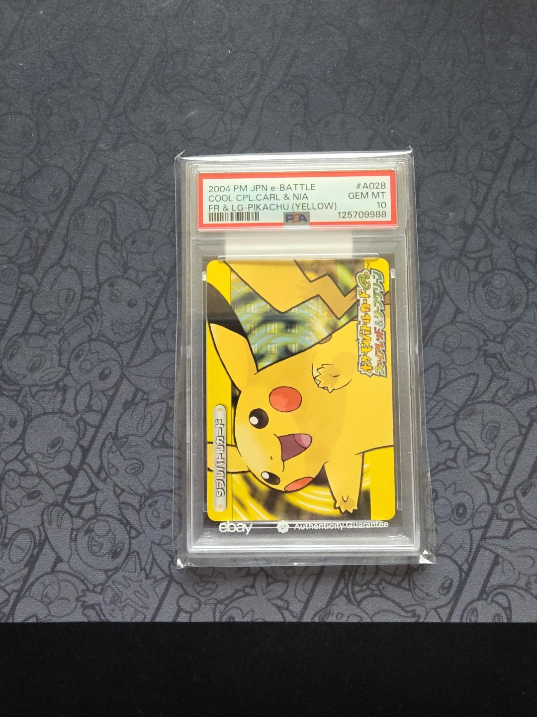 GEM MINT Pokemon: Pikachu #A028 Cool CPL. CARL & NIA FR & LG Pikachu Yellow -PSA