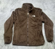 The North Face Osito Jacket Women's M Brown Fleece Deep Pile Full Zip Fuzzy Cozy