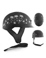 RODIA DOT SKULL PILE VENTED MOTORCYCLE HELMET