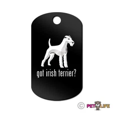 Got Irish Terrier Engraved Keychain / GI Tag dog with Tab red Many Colors