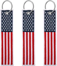 3 Pieces American Flag Keychain Tag With Key Ring 4 Of July Independence