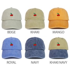 Youth Kid's Cherry Patch Pigment Dyed Soft Cotton Washed Cap - FREE SHIPPING