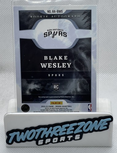 2022-23 Panini Origins Rookie Autograph Blake Wesley RC #RA-BWS /99 - Picture 2 of 8