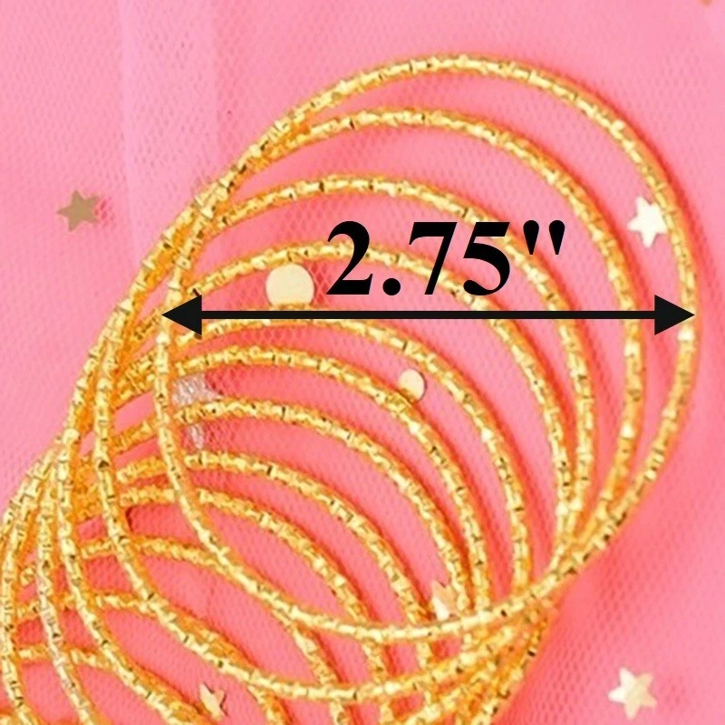 8PcSet 18k золото заполненное женщин 2,75" Dia. Браслеты-браслеты 7 дюймов - Изображение 3 из 4