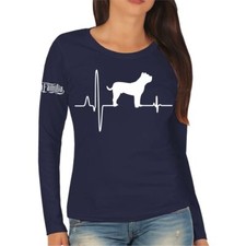 Frauen Longsleeve Dogo Canario Herzschlag Presa kanarische Dogge Welpe Geschenk