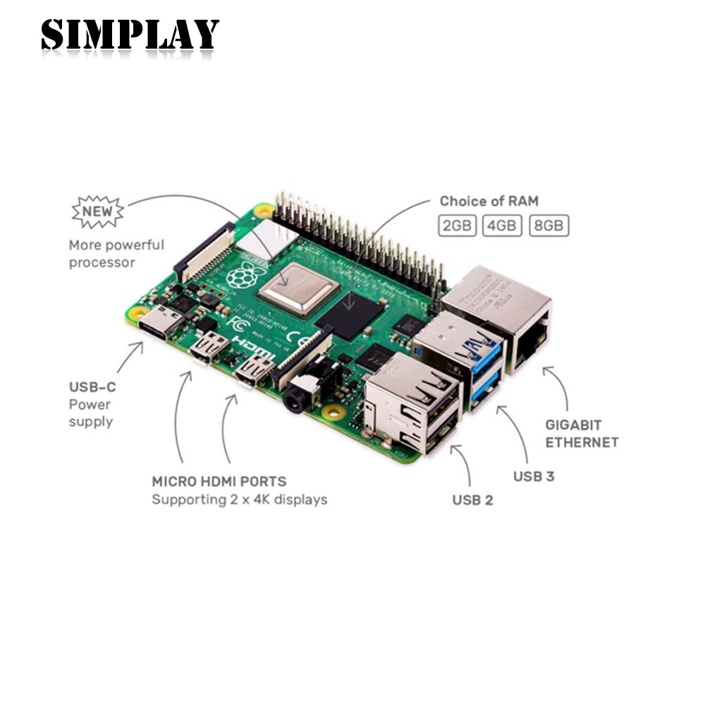 Raspberry Pi 4 8GB Ram 1.5Ghz CPU with 2 HDMI port / Raspberry Pi