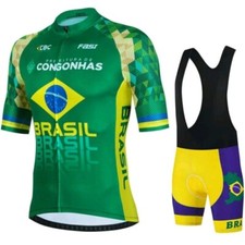 Tuta da Ciclismo Brazil Completo Estivo Set Da Ciclista Bici MTB DIVISA S-4XL