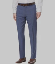 Ryan Seacrest Men's Herringbone Dress Pants Slacks - Blue - 34 x 34 - 4s6
