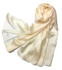 Silk Feel Solid Color Scarves for Women Cream White