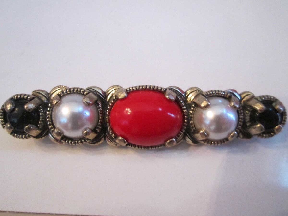 ★PGOODBUY★ VINTAGE FAUX GEMSTONE BROOCH PIN - SIGNED BY DESIGNER? - BBA28 | eBay