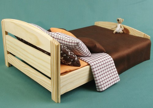Bed linen set for a king size Double bed dollhouse miniature 1:6 scale, bedding - 第 10/12 張圖片