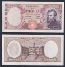 Banknote Italy 10000 Lira Michelangelo 1973 P.-97f SUP/AU
