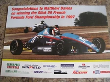 MATTHEW DAVIES SLICK 50 FRENCH FORMULA FORD CHAMPIONSHIP 1997 ADVERT A4 FILE 39
