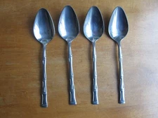 Sunshine Stainless Flatware Bamboo Handle - Set of 4 Place / Oval Soup Spoons