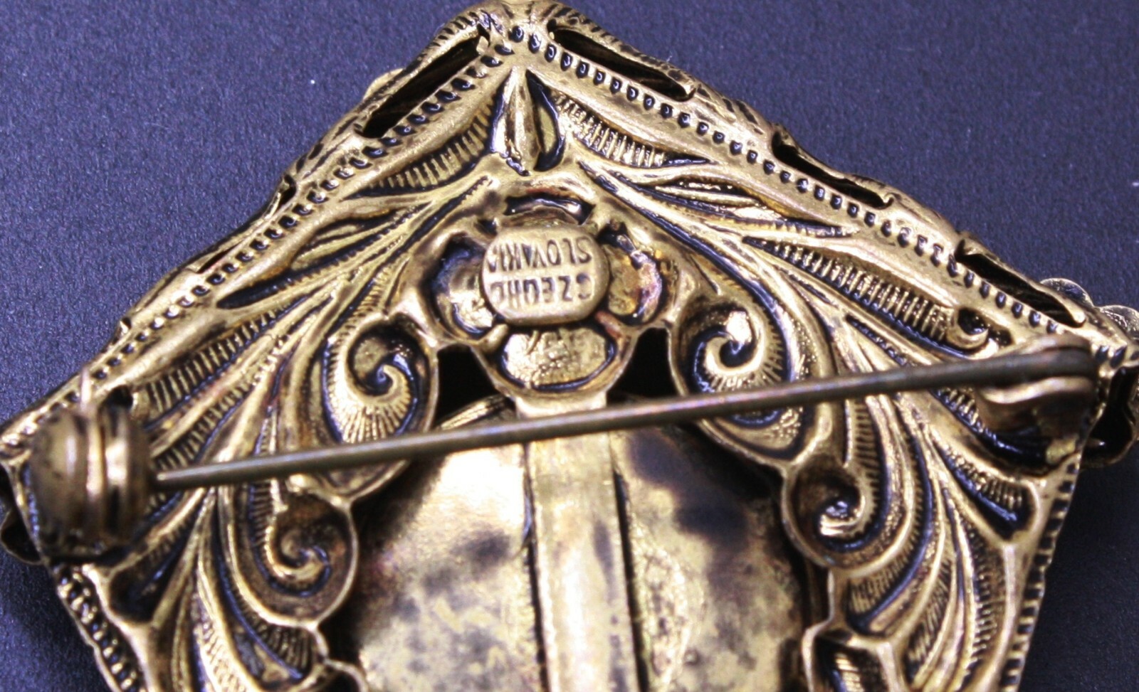 Vintage Signed CHEHOSLOVAKIA Pendulum Clock Fleur… - image 5