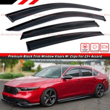 For 2023-26 Honda Accord 11th Gen Black Trim Window Visor Rain Guard With Clips For 2023-26 Honda Accord 11th Gen Black Trim Window Visor Rain Guard With Clips