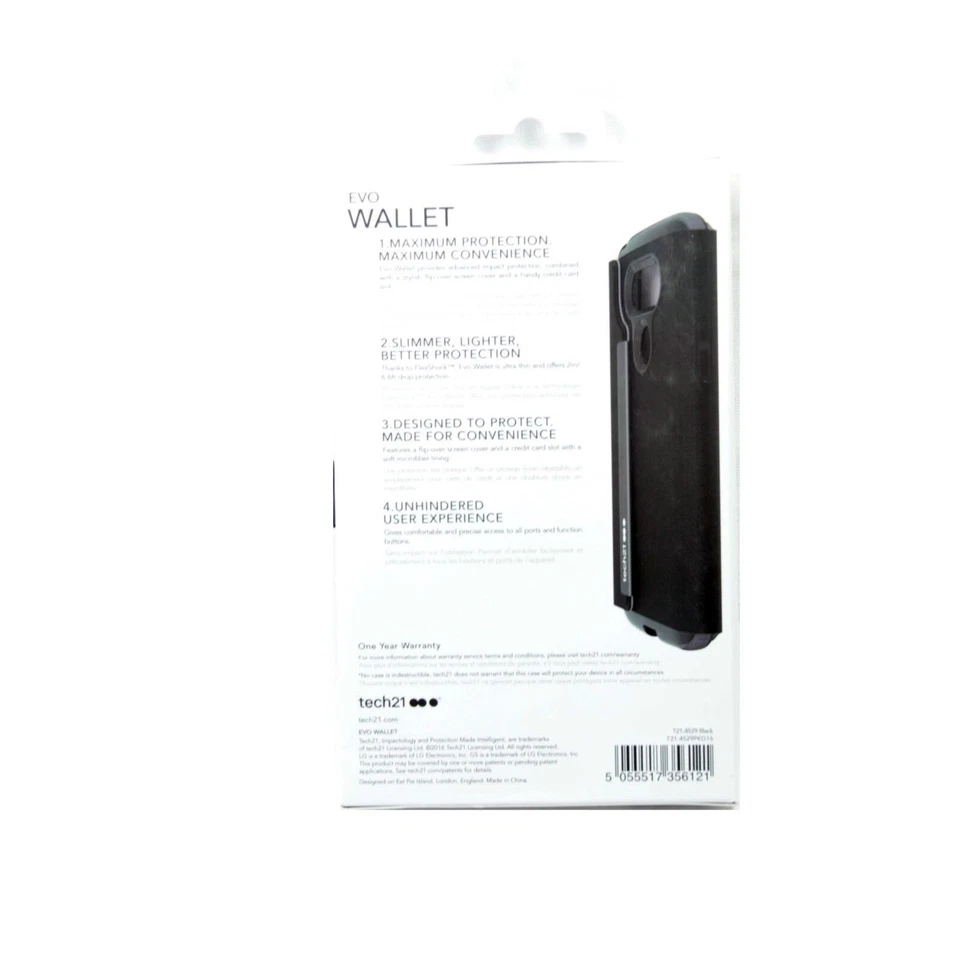 TECH21 CASE FOR LG G5 EVO WALLET CARD ID SLOT IMPACT PROTECT SLIM BLACK T21-4529 - Image 2 of 2