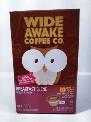 Wide Awake Coffee Pods 10-Pk Breakfast Blend Bright & Fruity K Single Cup Brewer