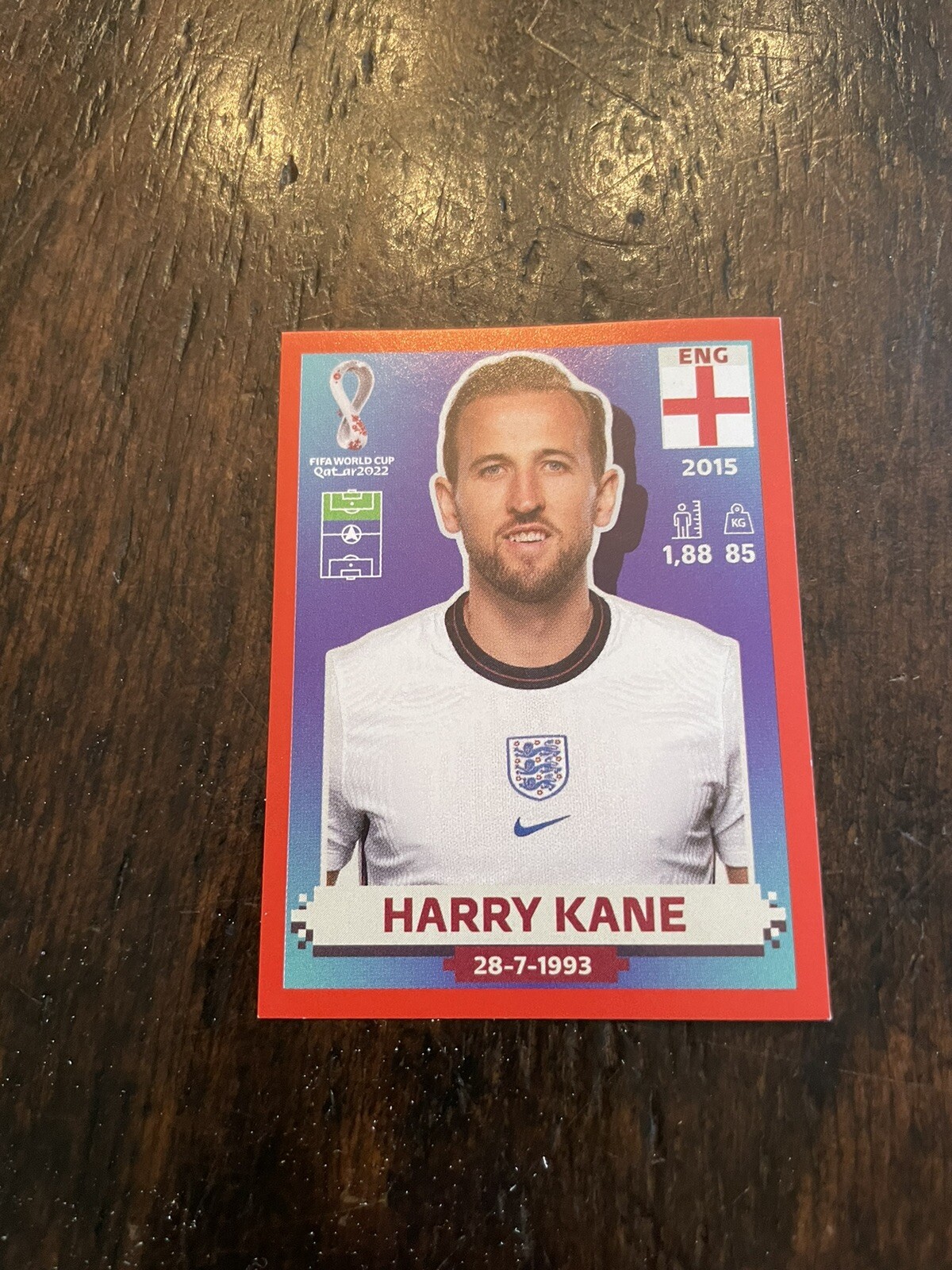 HARRY KANE ENG 18 PANINI Parallel RED RARE Sticker Qatar 2022 World cup
