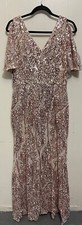 Alex Evenings Women's Sequin Stretch Lace Cold Shoulder Gown