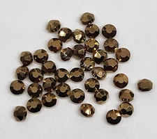 24pc Swarovski Comet Or 5mm Lentil 5100 Beads; Vintage; 24kt Gold Plated