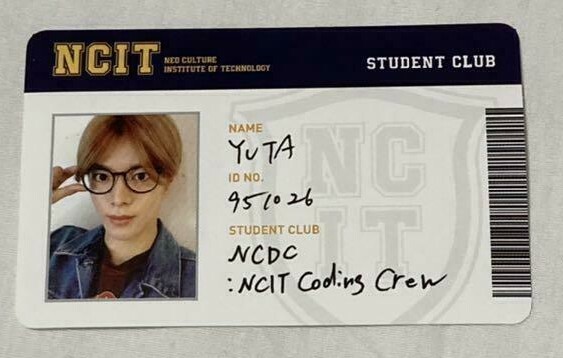 NCT127 YUTA Official Photo card NCIT night day ID Sticker Random