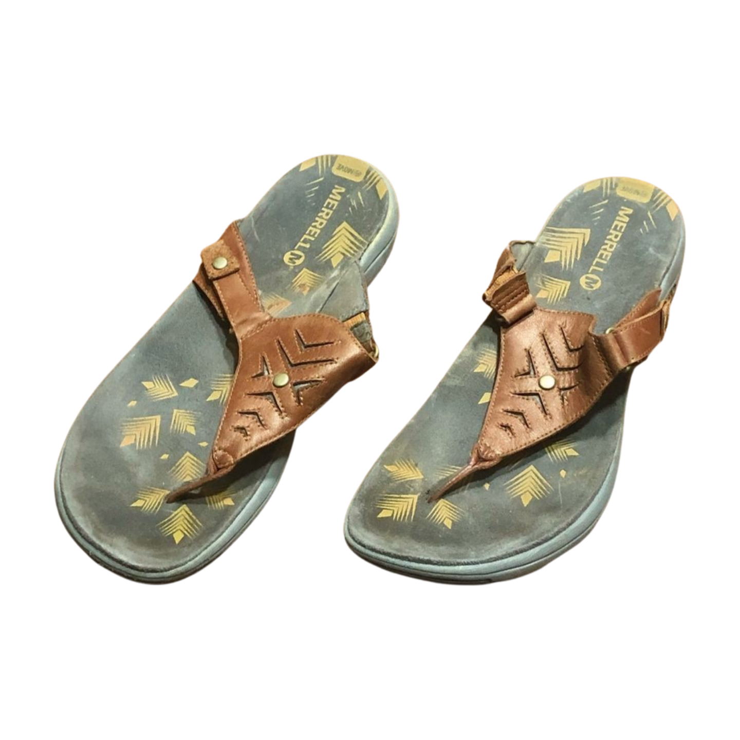 MERRELL Performance Footwear sandali marroni donna taglia 10 pelle perizoma superiore