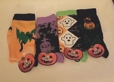  4 Pair New Ladies Halloween Socks Size 9-11 Ghost Pumpkin Spider Cat Owl