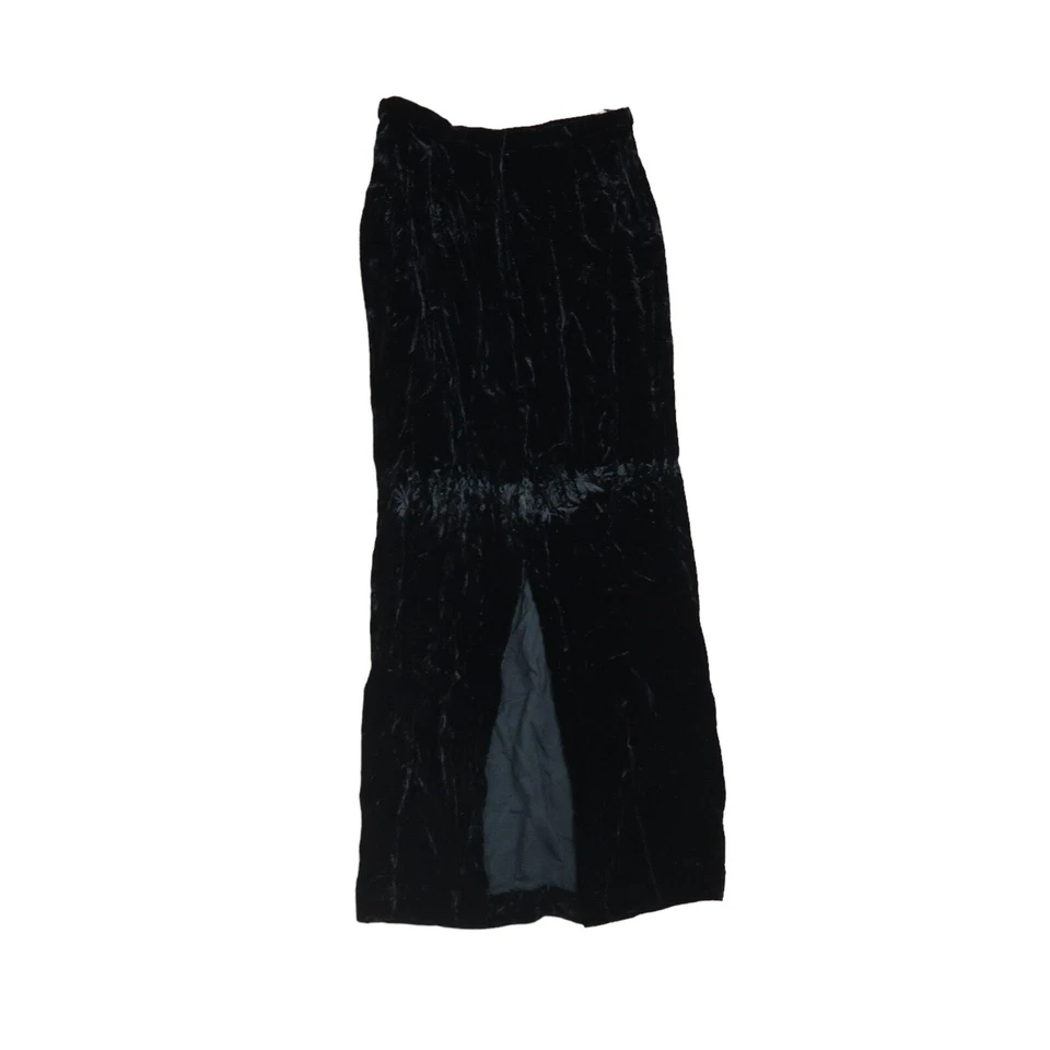 Vintage 90s Oleg Cassini black velvet straight maxi skirt 26" - Image 3 of 4