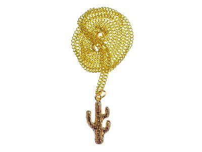 Kaktus Kette Halskette Miniblings 60cm Metall golden Wste Pflanze Vegas  Cowboy | eBay.de