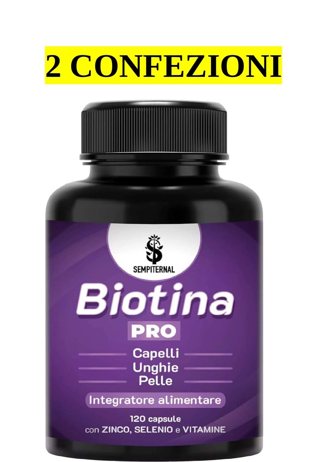 Biotina 120x2 Capsule - Integratore Rinforzante Capelli e Pelle