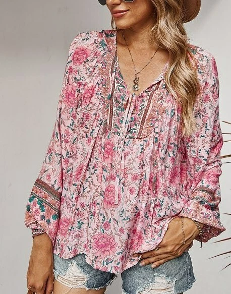 pink peasant tops